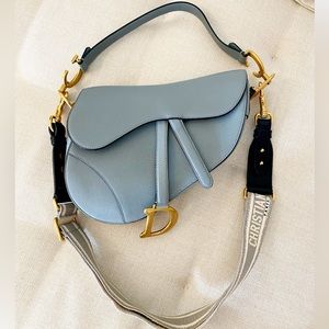 DIOR BLUE SADDLE BAG with SHOULDER STRAP